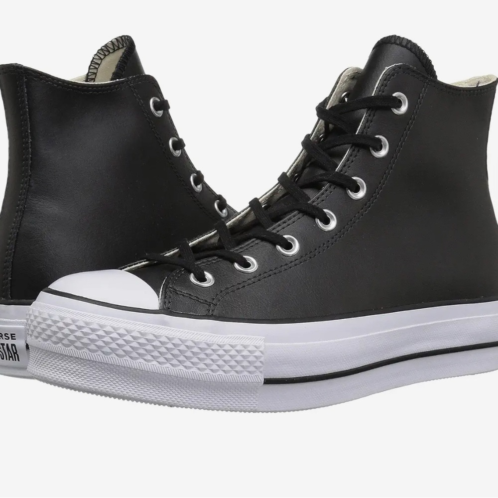 Converse Black and White High-Top Sneakers Size 10.5 W 8.5 M